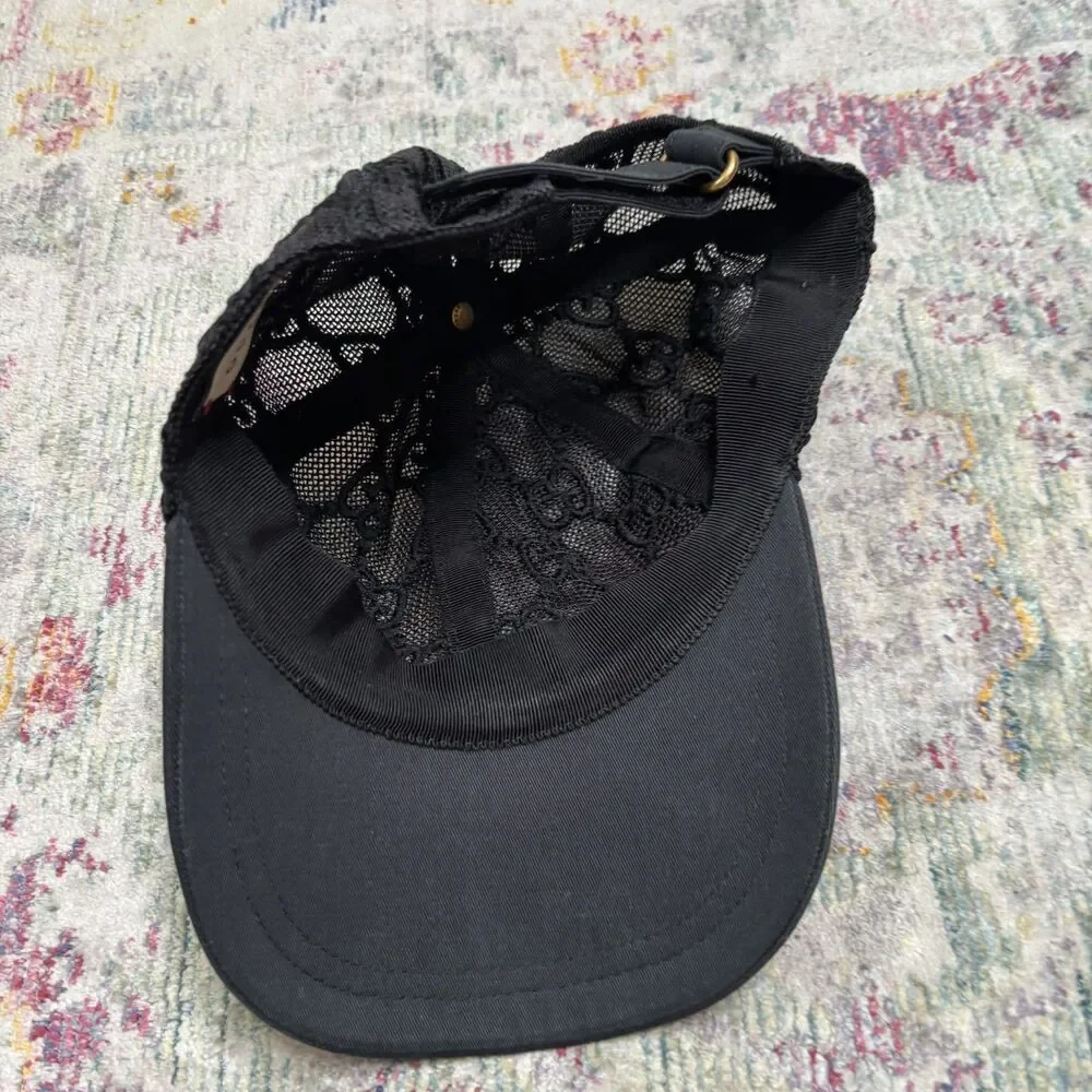 Gucci GG Embroidered Lace Baseball Cap Hat